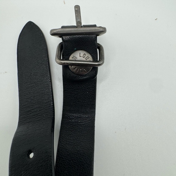 Authentic Louis Vuitton Black Leather Luggage Tag Small - Picture 7 of 9